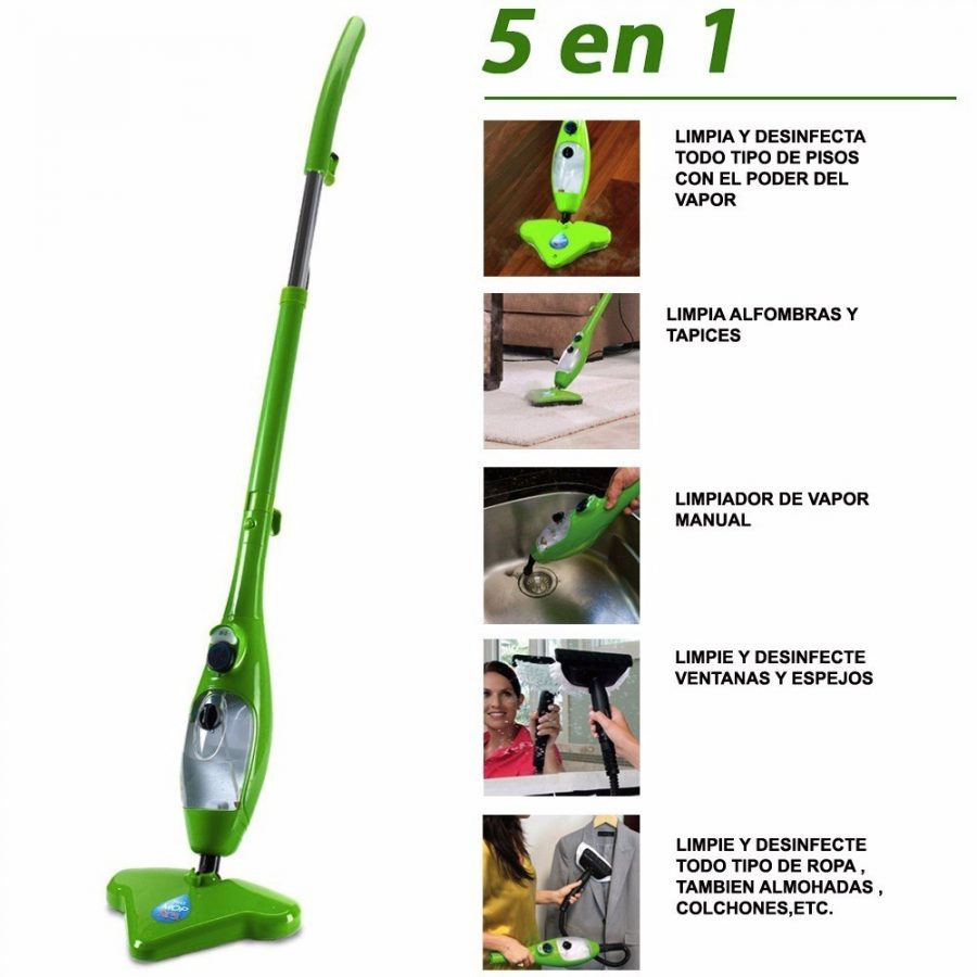 Maquina Vapor Steam Mop Pro Clear 5en1 Mejor Que H2o Mop X5