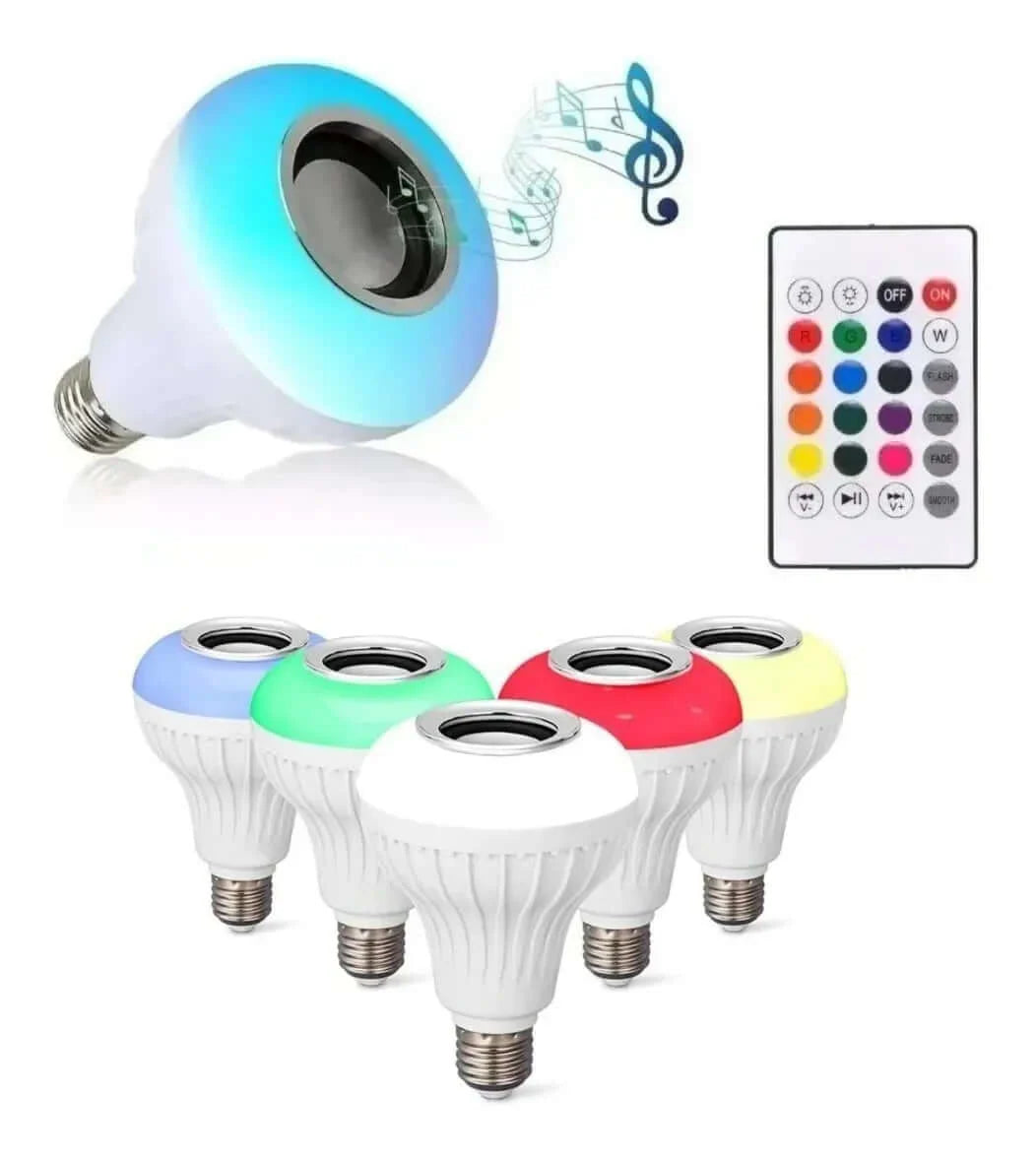 Bombillo Parlante Bluetooth 💡🎶 LED Multicolor con Control Remoto