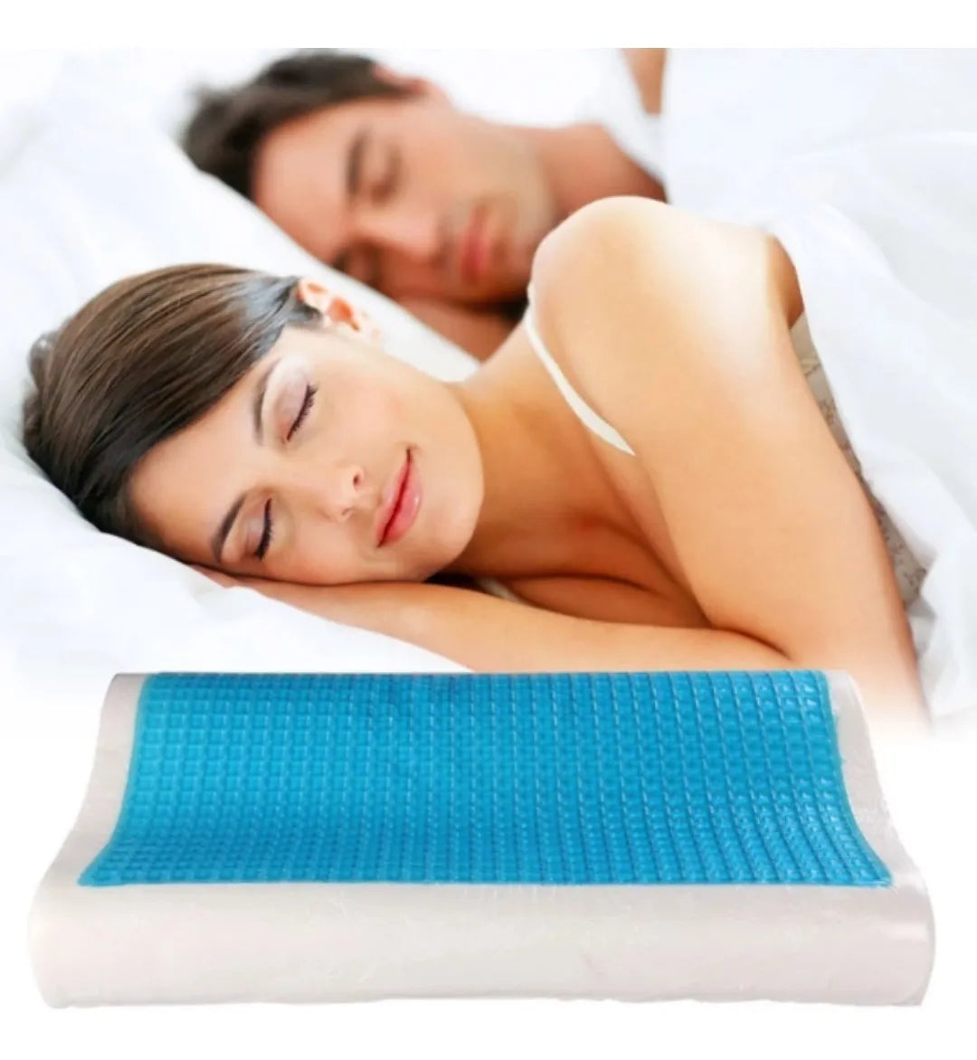 Almohada Ortopédica Memory Foam con Gel Frío 💤 Alivia Dolor Cervical y Mejora tu Descanso