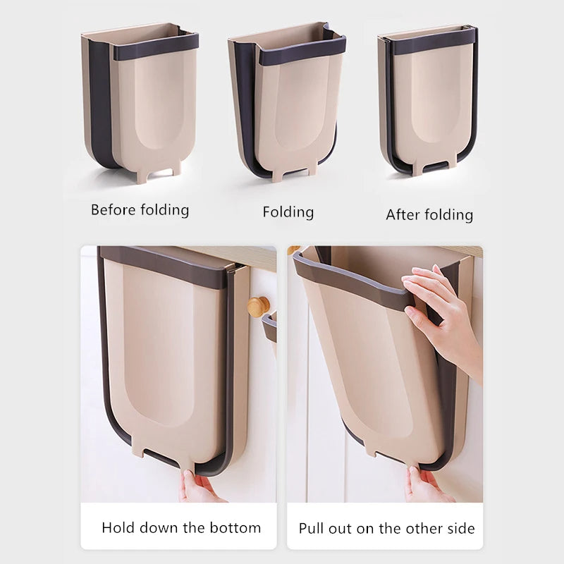 Basurero Plegable para Cocina 🗑️ Ahorra Espacio y Mantén Todo Limpio