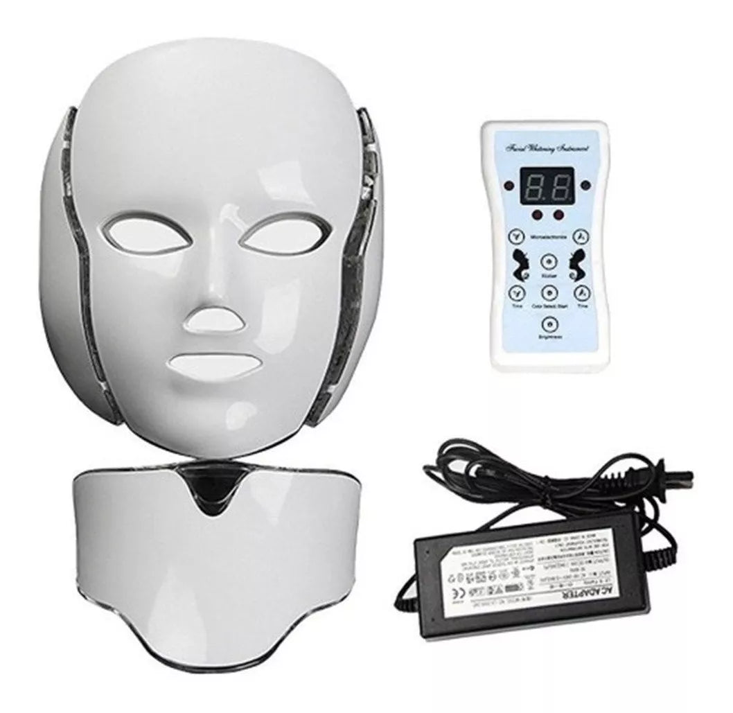 Máscara LED de Fototerapia Facial 💆‍♀️ Rejuvenecimiento para Rostro y Cuello
