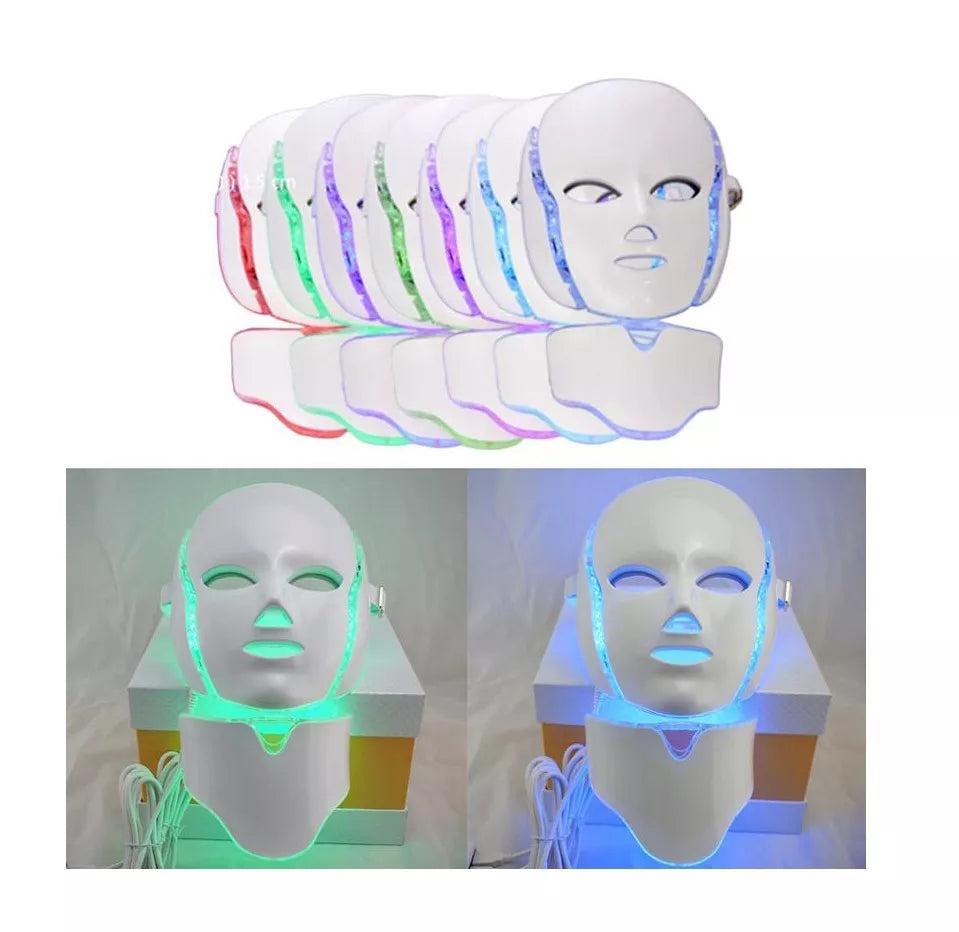Máscara LED de Fototerapia Facial 💆‍♀️ Rejuvenecimiento para Rostro y Cuello