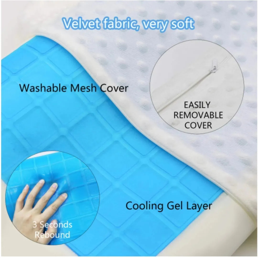 Almohada Ortopédica Memory Foam con Gel Frío 💤 Alivia Dolor Cervical y Mejora tu Descanso