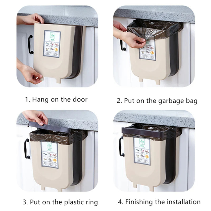 Basurero Plegable para Cocina 🗑️ Ahorra Espacio y Mantén Todo Limpio