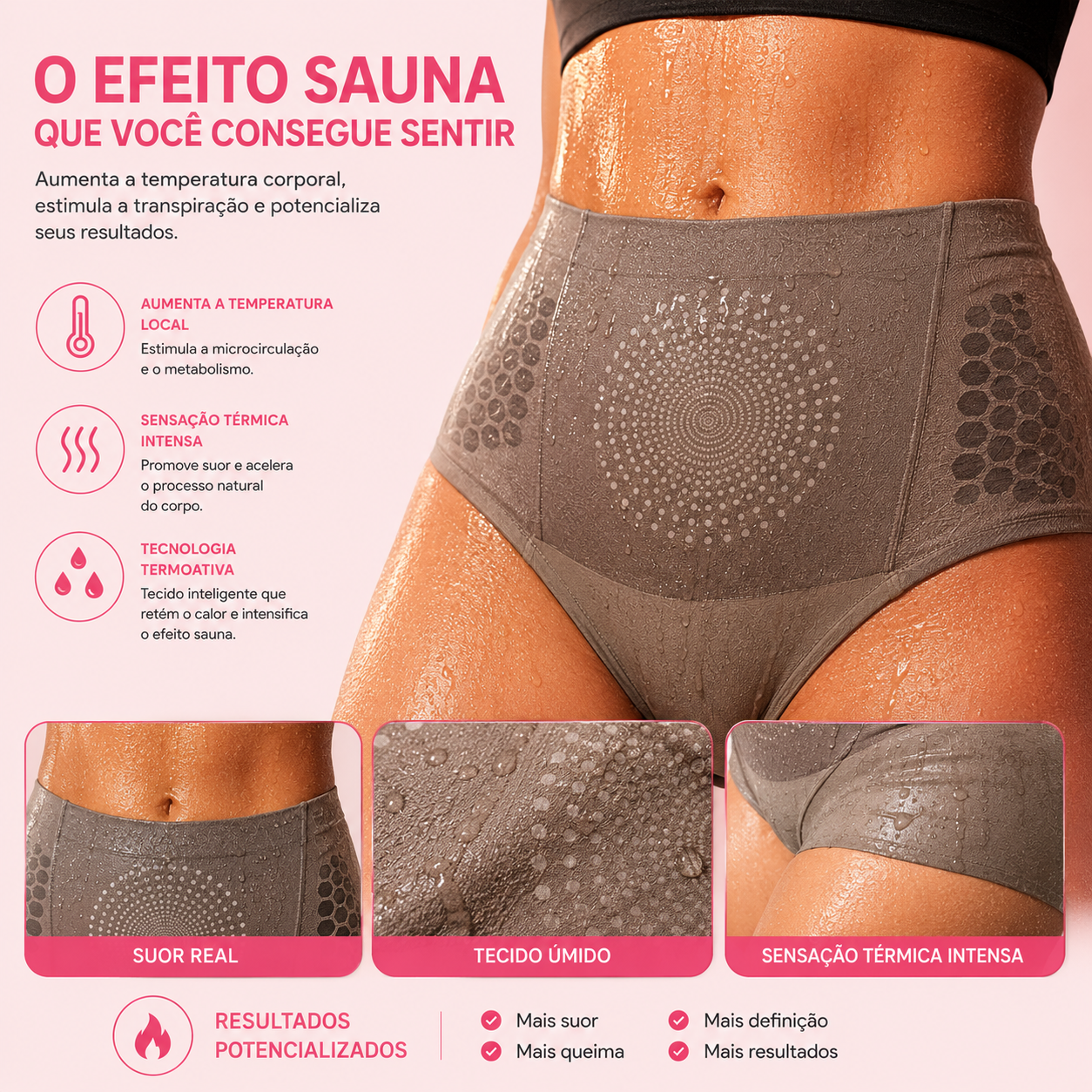 HotLift™ ThermoShape — Shorts de Efeito Sauna com Compressão Térmica e Micropartículas Ativas