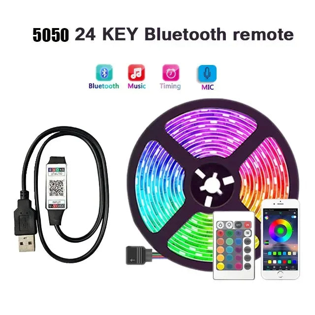 Tira LED RGB Multicolor 5 Metros ✨ con Control Remoto