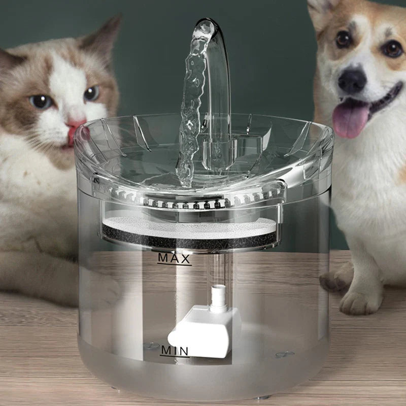 Fuente de Agua Automática para Gatos Silenciosa de Vidrio – Hidratación Constante 🐱