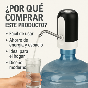 Dispensador Automático de Agua 💧 Sirve con un Botón (Recargable)