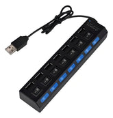 Hub USB 7 Puertos con Interruptor 🔌 Controla y Conecta Todos tus Dispositivos Fácil