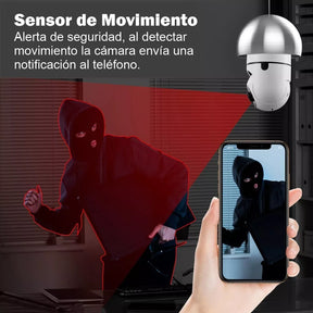 Cámara de Seguridad WiFi tipo Bombillo 💡 Visión Panorámica 360°