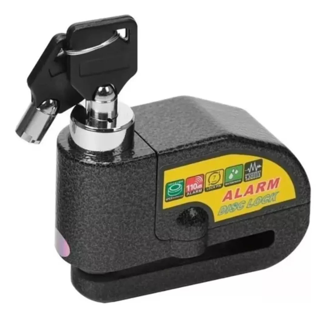 Candado Antirrobo para Moto 🔐 Bloqueo de Freno con Alarma