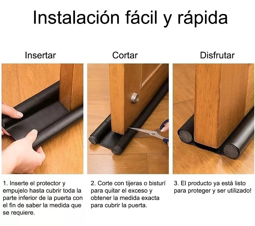 Burlete Protector para Puerta 🚪 Bloquea Polvo, Insectos y Ruido