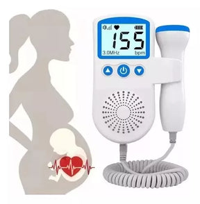 Monitor Doppler Fetal Portátil 👶 Escucha los Latidos del Bebé en Casa - Azul