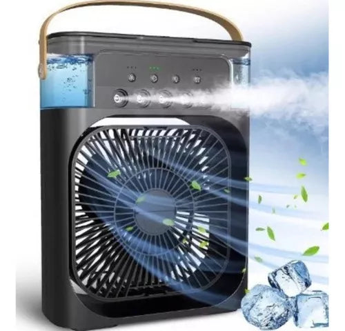Mini Ventilador Portátil con Humidificador y Luz LED ❄️ Climatizador USB de Mesa