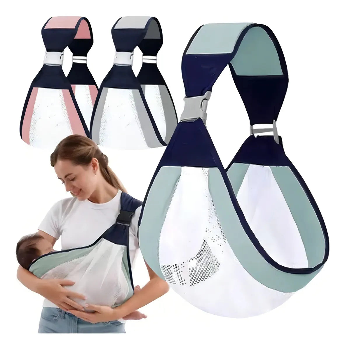 Fular Porta Bebé Ergonómico 👶 Cómodo, Seguro y Transpirable 0 a 24 Meses