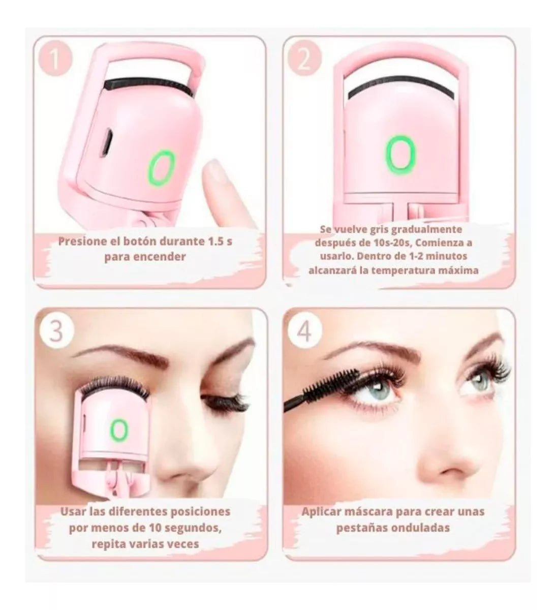 Rizador de Pestañas Eléctrico Recargable USB – Curvado Natural y Duradero 👁️