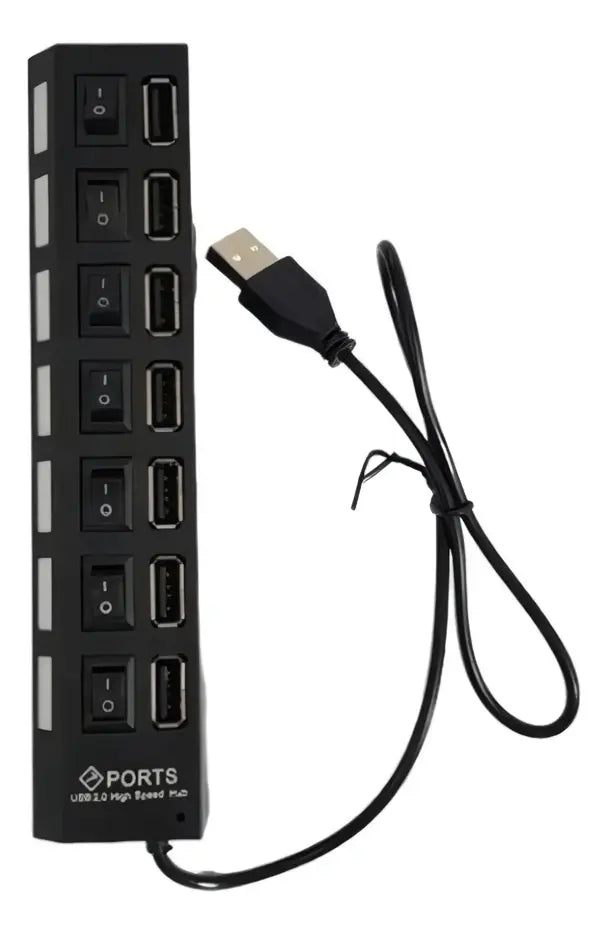 Hub USB 7 Puertos con Interruptor 🔌 Controla y Conecta Todos tus Dispositivos Fácil