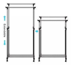 Tendedero Perchero Plegable con Ruedas 🧺 Acero Inoxidable de Piso