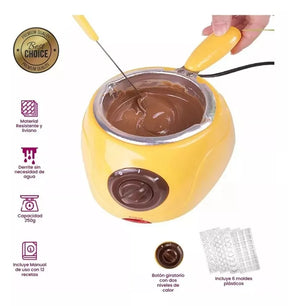 Fondue de Chocolate Eléctrico 🍓 Máquina para Derretir Chocolate Fácil y Rápido