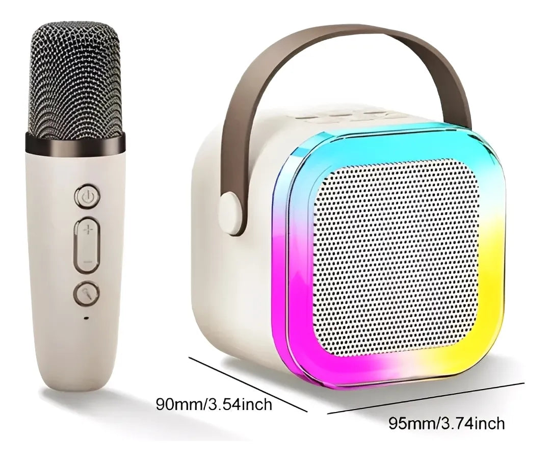 Parlante Karaoke con Micrófono para Niños 🎤 Bluetooth con Luces LED Divertidas