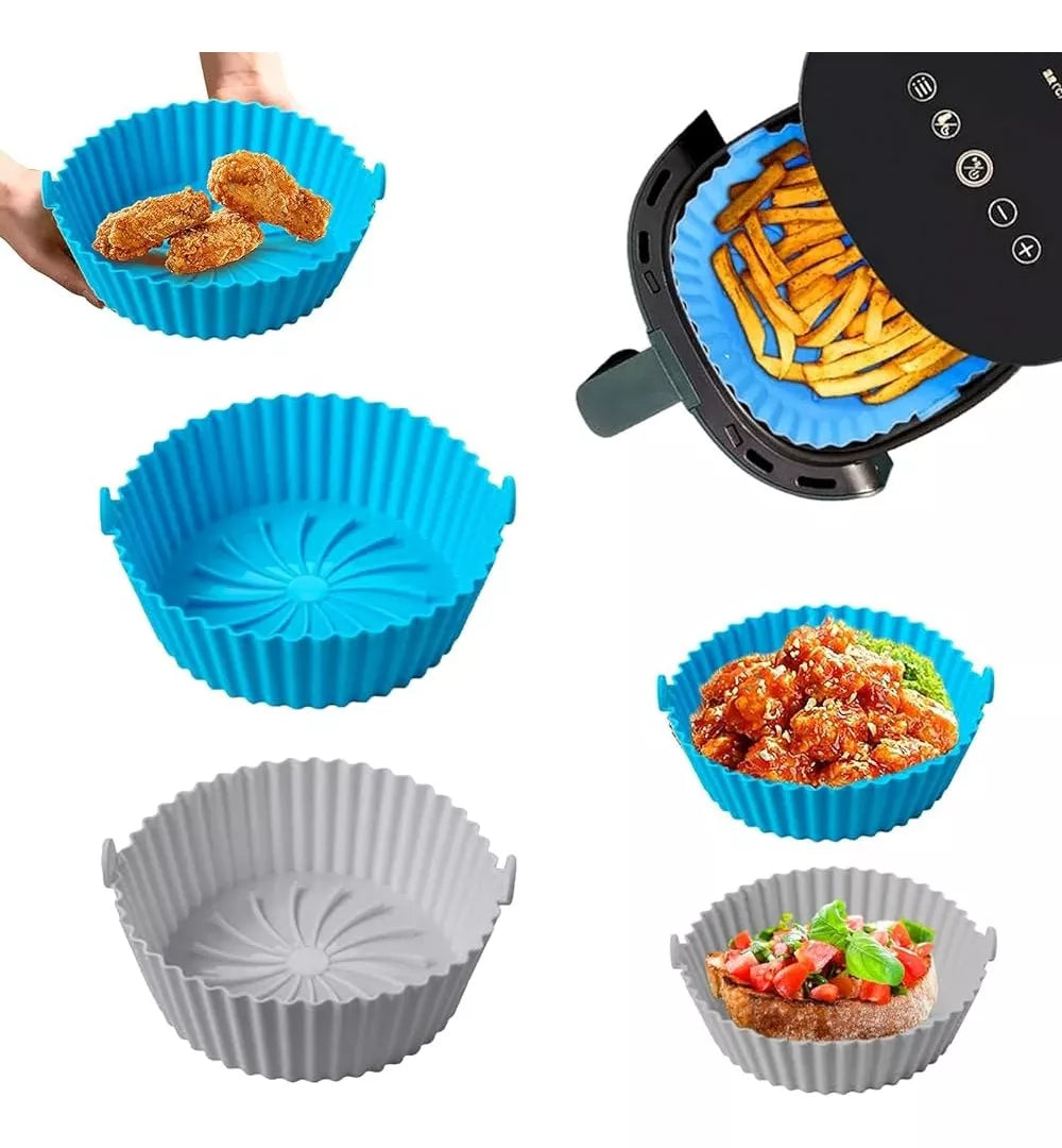 Moldes de Silicona para Air Fryer Reutilizables x6 🍳🔥 | Protege y Facilita la Limpieza