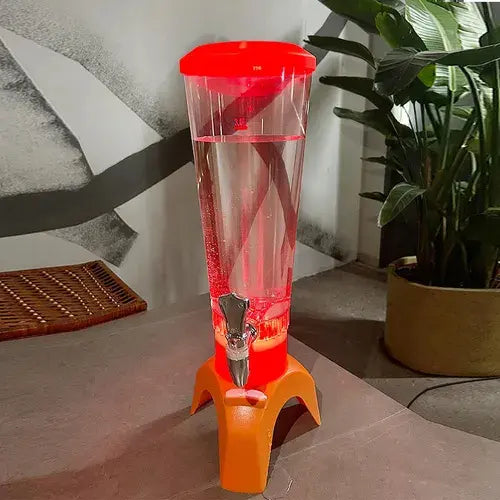 Torre Dispensador de Bebidas Tipo Jirafa 3.5L 🍻 Con Luz LED y Parlante para Fiestas