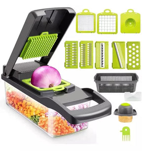 Rallador y Picador Manual 3 en 1 🥕 Corta Verduras, Frutas y Quesos Fácil