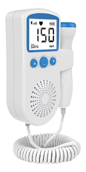 Monitor Doppler Fetal Portátil 👶 Escucha los Latidos del Bebé en Casa - Azul