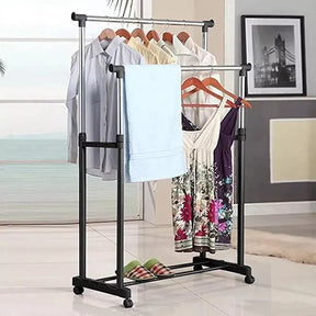 Tendedero Perchero Plegable con Ruedas 🧺 Acero Inoxidable de Piso