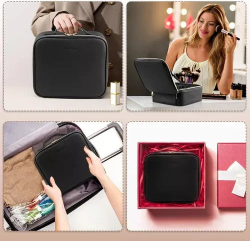 Bolsa Cosmética  con Espejo y Luz LED 💄 Organizador de Maquillaje para Viaje