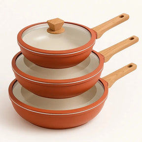 Set de Sartenes Antiadherentes de Granito X3 🍳 Cocina Fácil sin que se Pegue