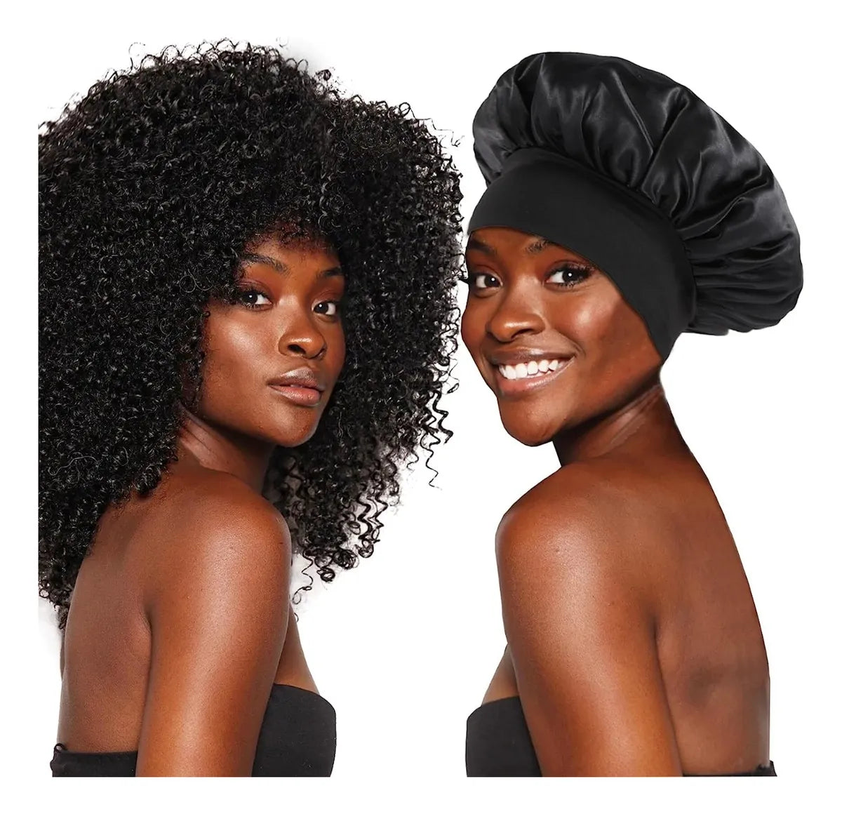 Gorro de Satén para Dormir 🌙 Protege Cabello Rizado, Crespo y Ondulado sin Frizz