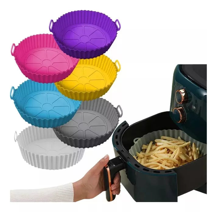 Moldes de Silicona para Air Fryer Reutilizables x6 🍳🔥 | Protege y Facilita la Limpieza