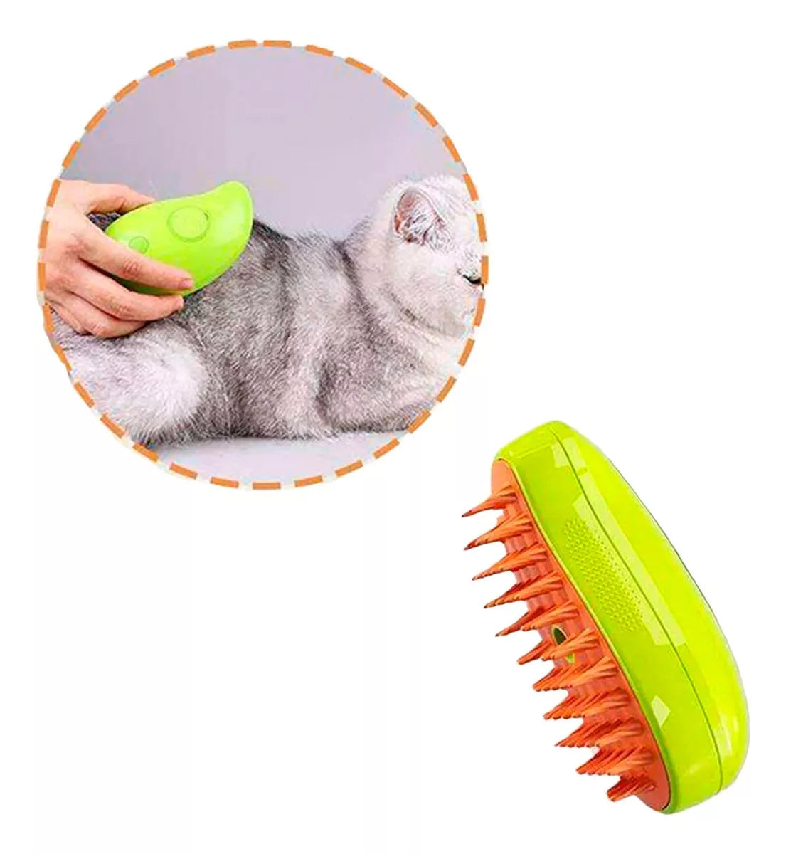 Cepillo de Vapor 3 en 1 para Mascotas 🐶🐱 Elimina Pelo y Relaja