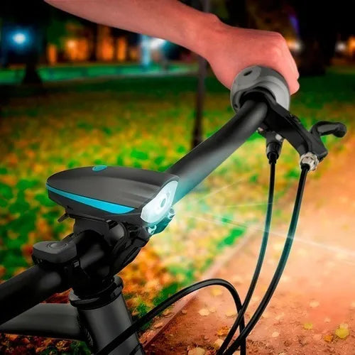 Luz para Bicicleta con Pito 🔊 Linterna Recargable 250 Lumens para Mayor Seguridad