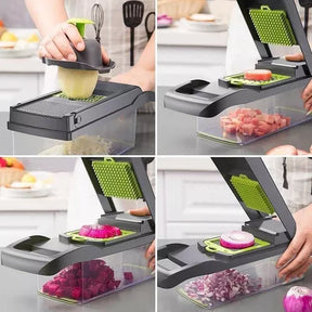 Rallador y Picador Manual 3 en 1 🥕 Corta Verduras, Frutas y Quesos Fácil