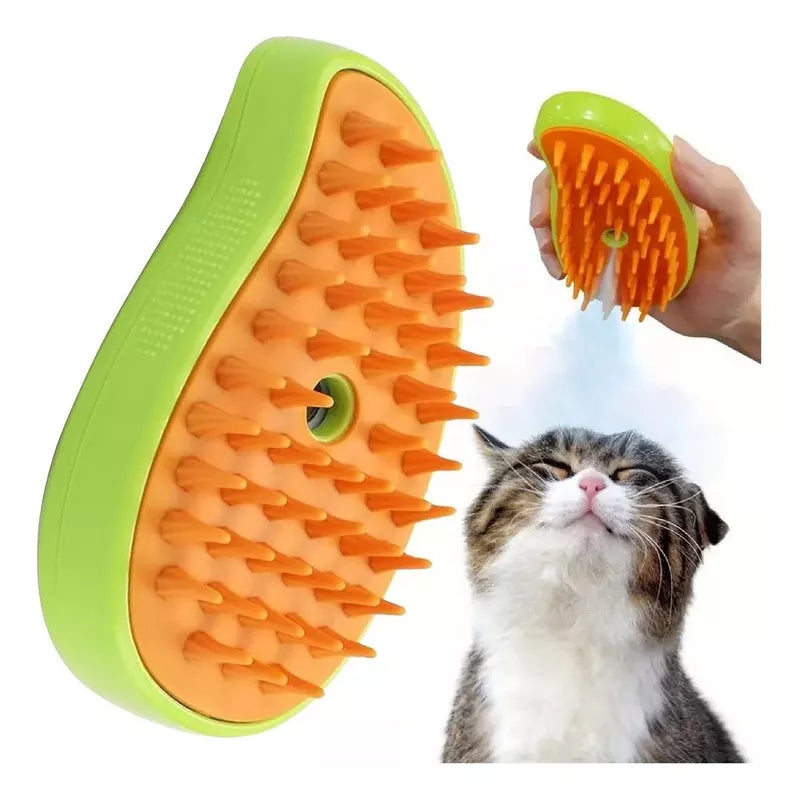 Cepillo de Vapor 3 en 1 para Mascotas 🐶🐱 Elimina Pelo y Relaja