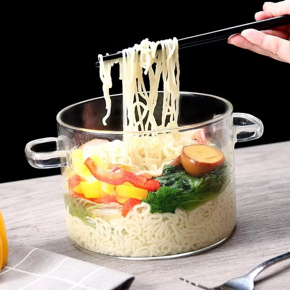 Olla de Vidrio Resistente al Calor 🍲 Cacerola Transparente con Tapa