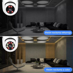 Cámara de Seguridad WiFi tipo Bombillo 💡 Visión Panorámica 360°
