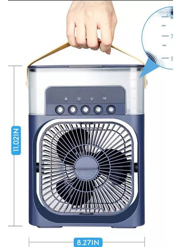 Mini Ventilador Portátil con Humidificador y Luz LED ❄️ Climatizador USB de Mesa