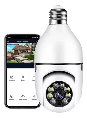 Cámara de Seguridad 360° Tipo Bombillo 💡 Control desde el Celular
