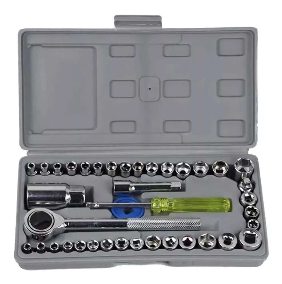 Juego de Raches y Copas 40 Piezas 🔧 Kit Mecánico para Moto y Carro