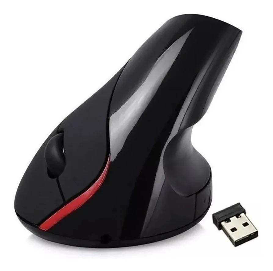 Mouse Ergonomico Vertical Inalambrico 2.4g Recargable Usb Color Negro