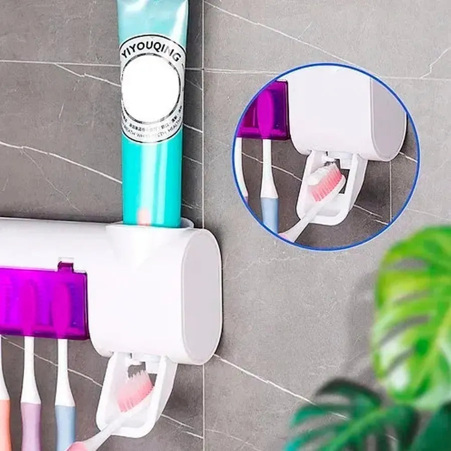 Esterilizador UV para Cepillos con Dispensador de Crema – Higiene Total 🦷