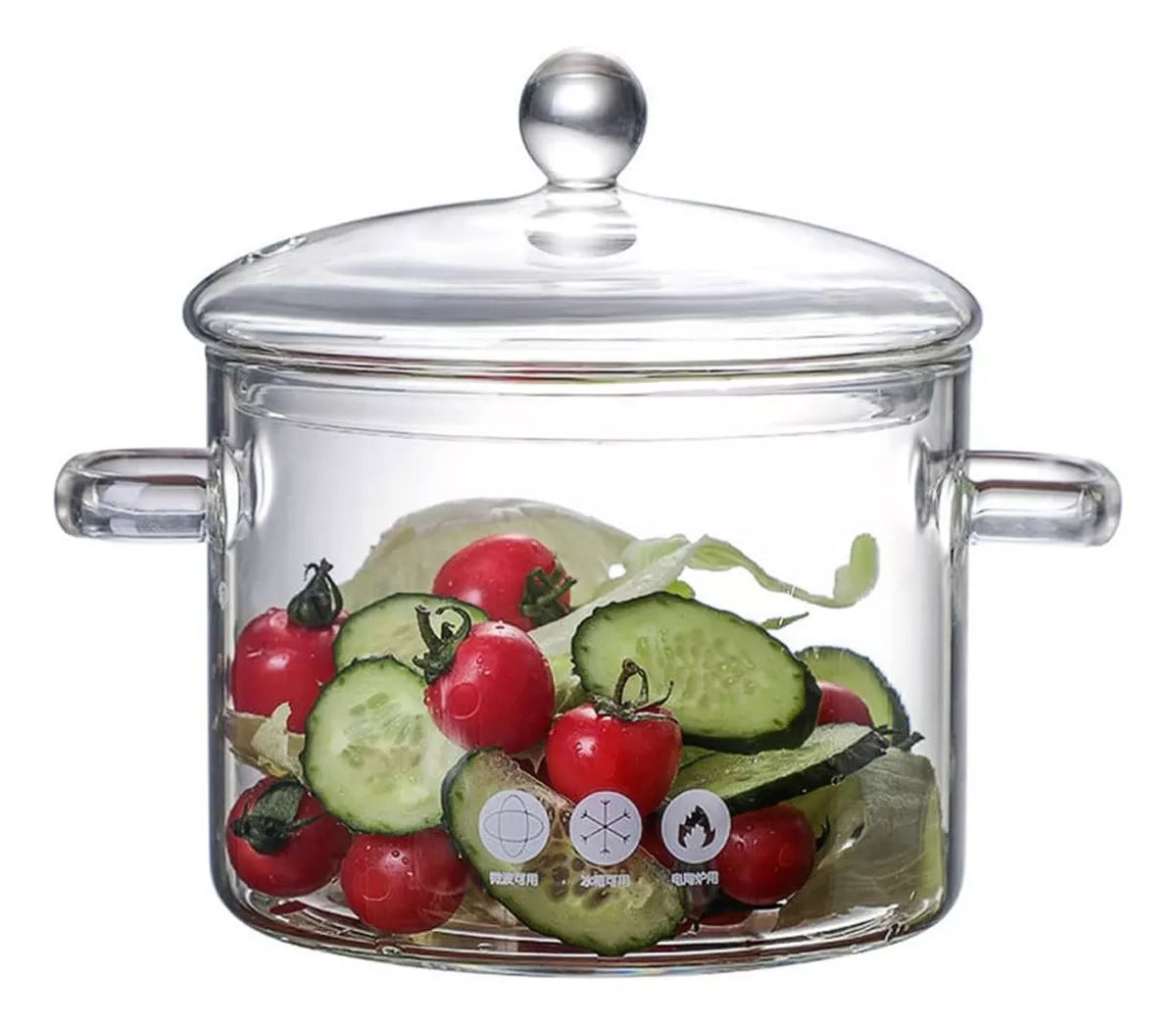 Olla de Vidrio Resistente al Calor 🍲 Cacerola Transparente con Tapa