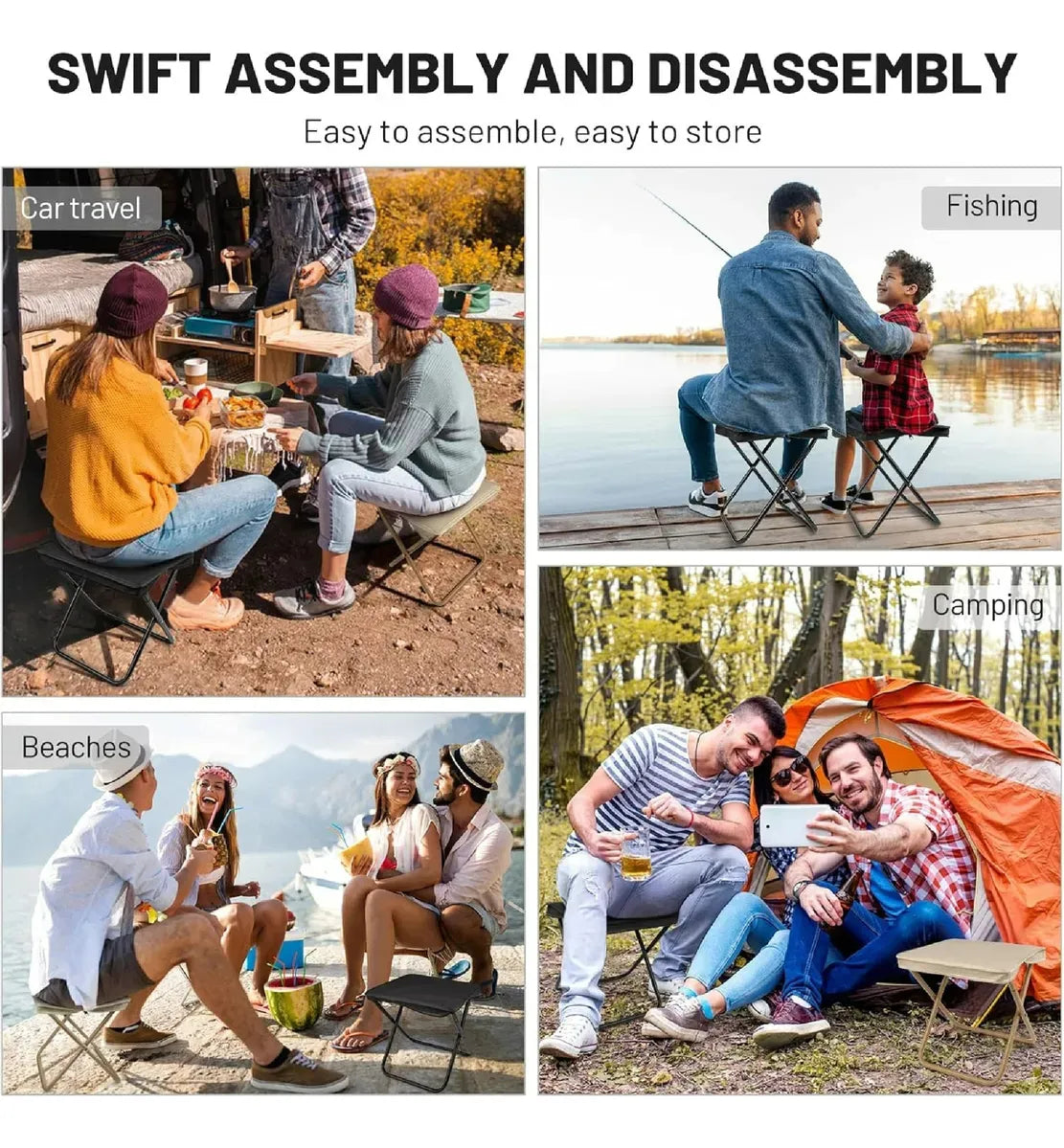 Silla Plegable Portátil para Camping 🏕️ Liviana y Fácil de Transportar