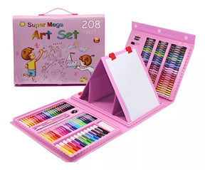 Set de Arte para Niños 208 Piezas 🎨 Maleta Creativa con Colores y Acuarelas