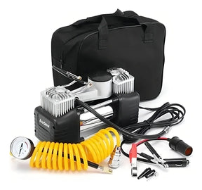 Compresor de Aire Portátil Doble Cilindro 🚗💨 Ideal para 4x4 y Emergencias