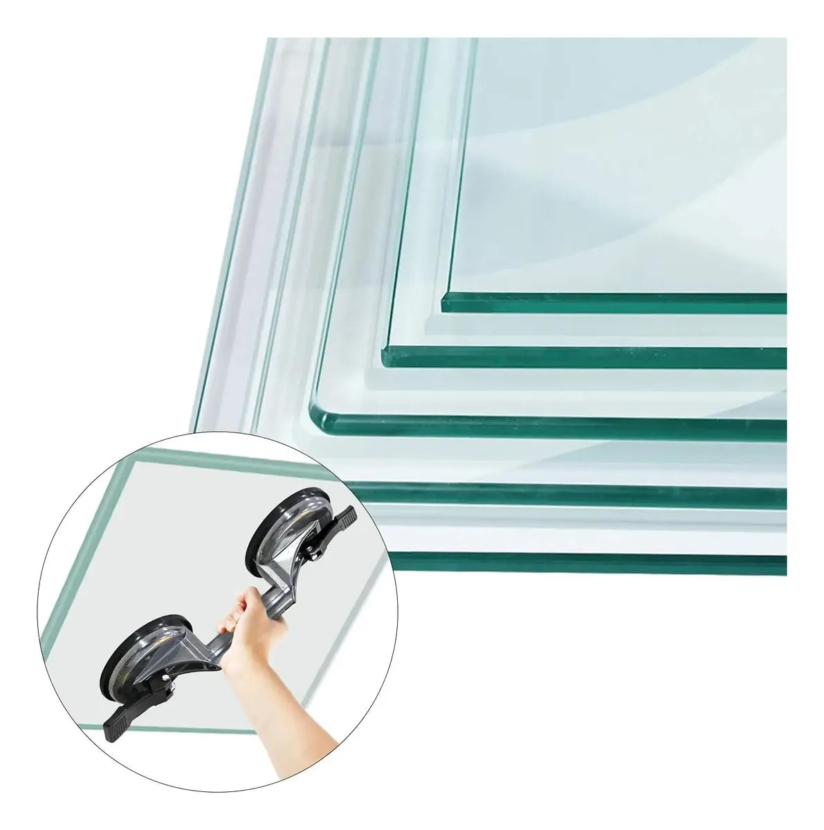 Ventosa Chupa Aluminio Vidrio Azulejos Enchape Doble Succion