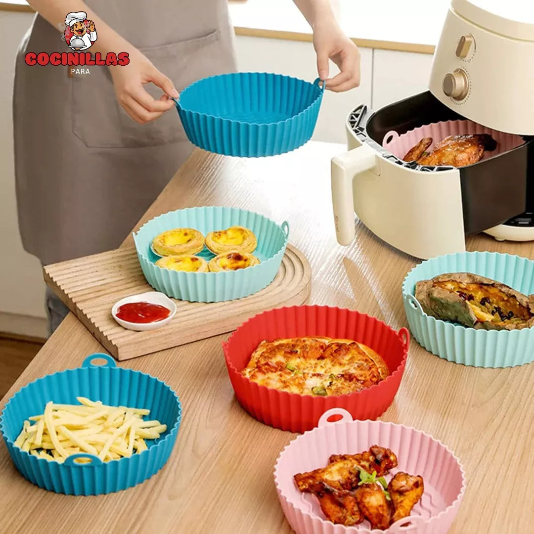 Moldes de Silicona para Air Fryer Reutilizables x6 🍳🔥 | Protege y Facilita la Limpieza